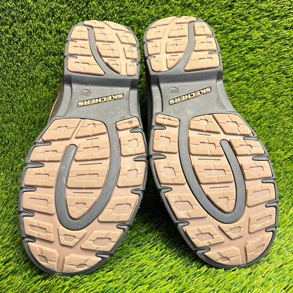 Skechers Segment The Search Mens Size 11 3E Brown Leather Slip-Ins Loafers Shoes